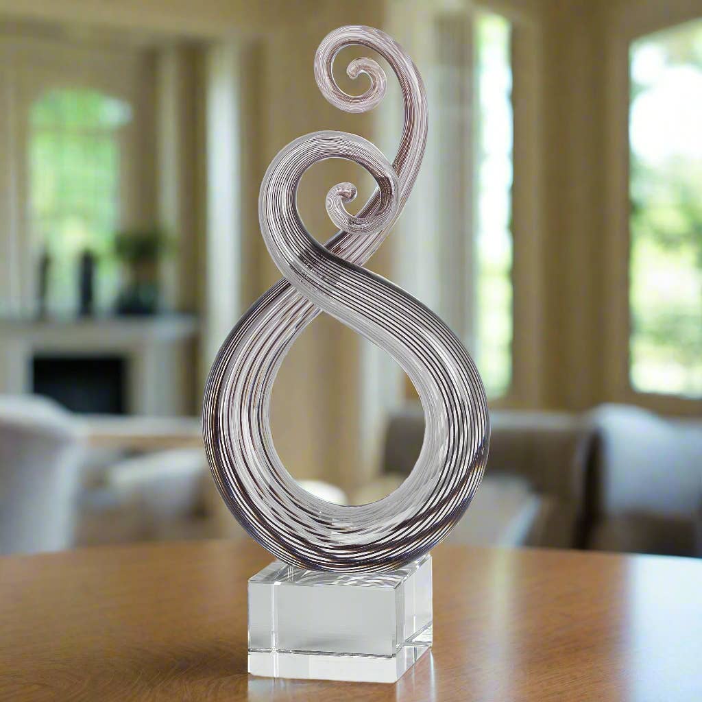 Entangle Murano Style Art Glass Centerpiece H10