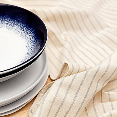 Natural Tablecloth Modern Stripes – Recycled Cotton, 3 Sizes