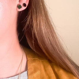 Onyx + Wyoming Jade Mismatched Studs