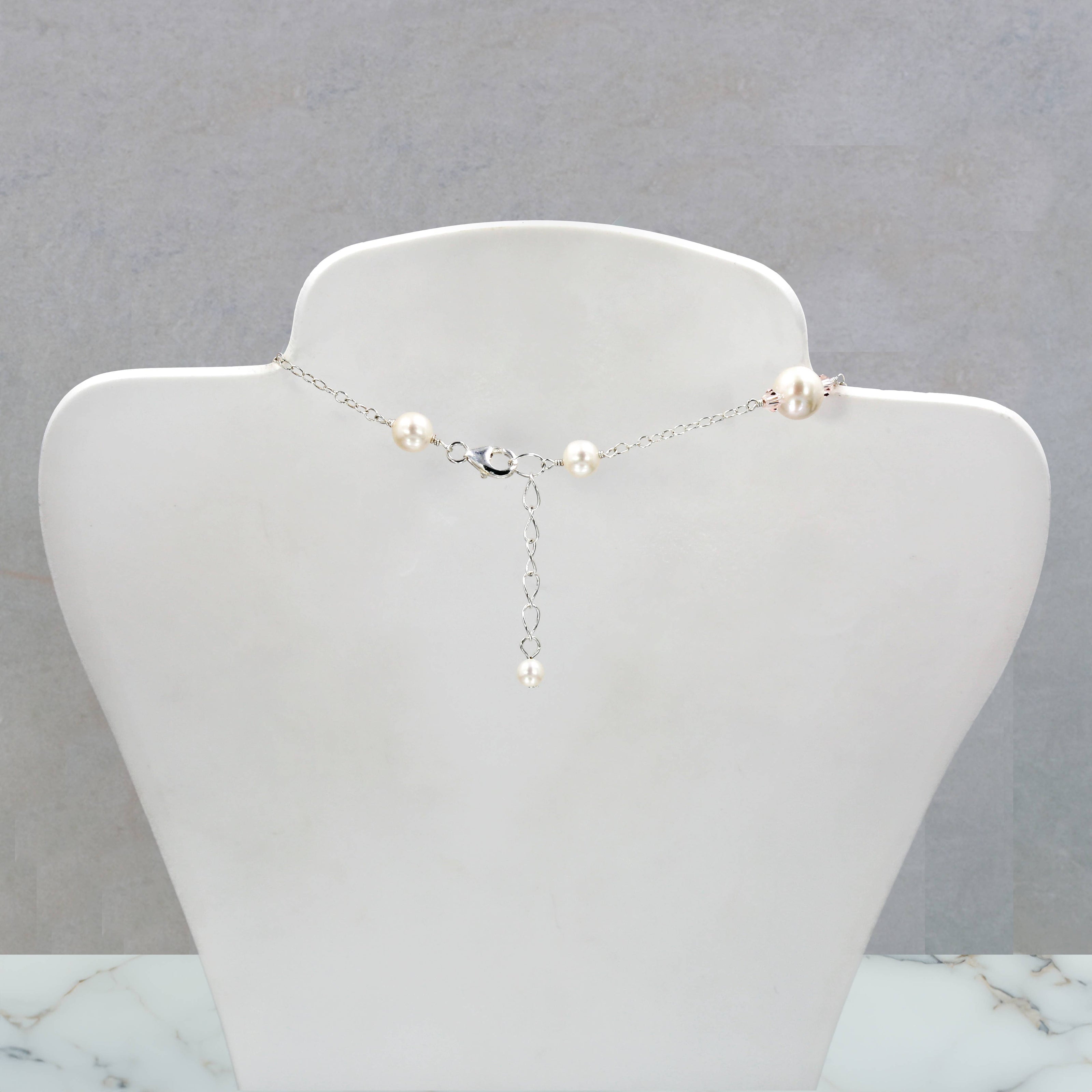 Pearl Crystal Lariat Necklace