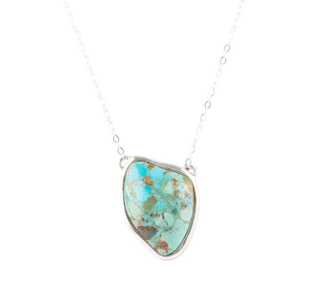 Abstract Turquoise and Sterling Silver Necklace