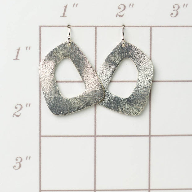 Brushed Silver Statement Earrings