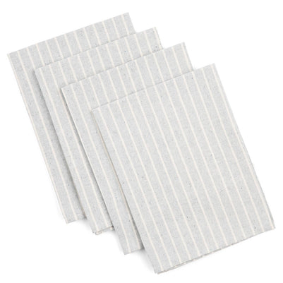 Blue Cloth Napkins with Modern Stripes – Recycled Cotton Set