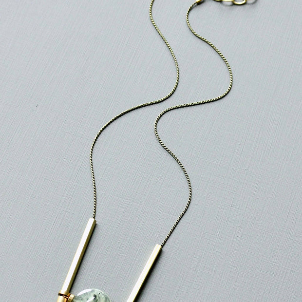 JLT119 geometric quartz necklace