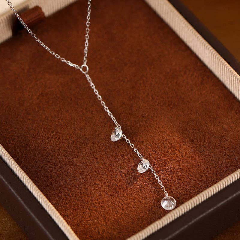 Three Stone Pendant Necklace