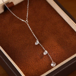 Three Stone Pendant Necklace