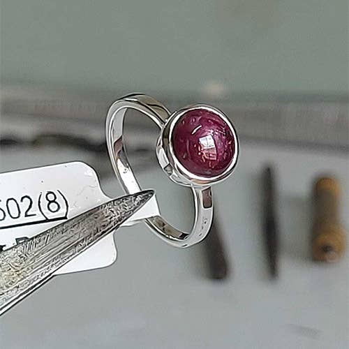 Natural Hand Cut Stone Ring  - Mysterious Star Ruby