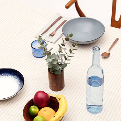 Natural Tablecloth Modern Stripes – Recycled Cotton, 3 Sizes