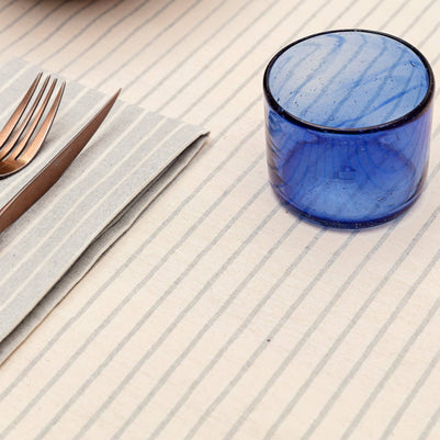 Natural Tablecloth Modern Stripes – Recycled Cotton, 3 Sizes