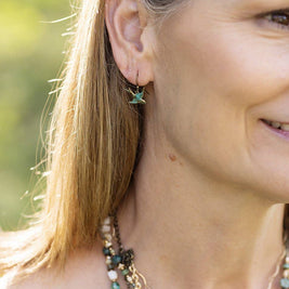 Folklore Sparrow Birds With Patina Dangle Earrings