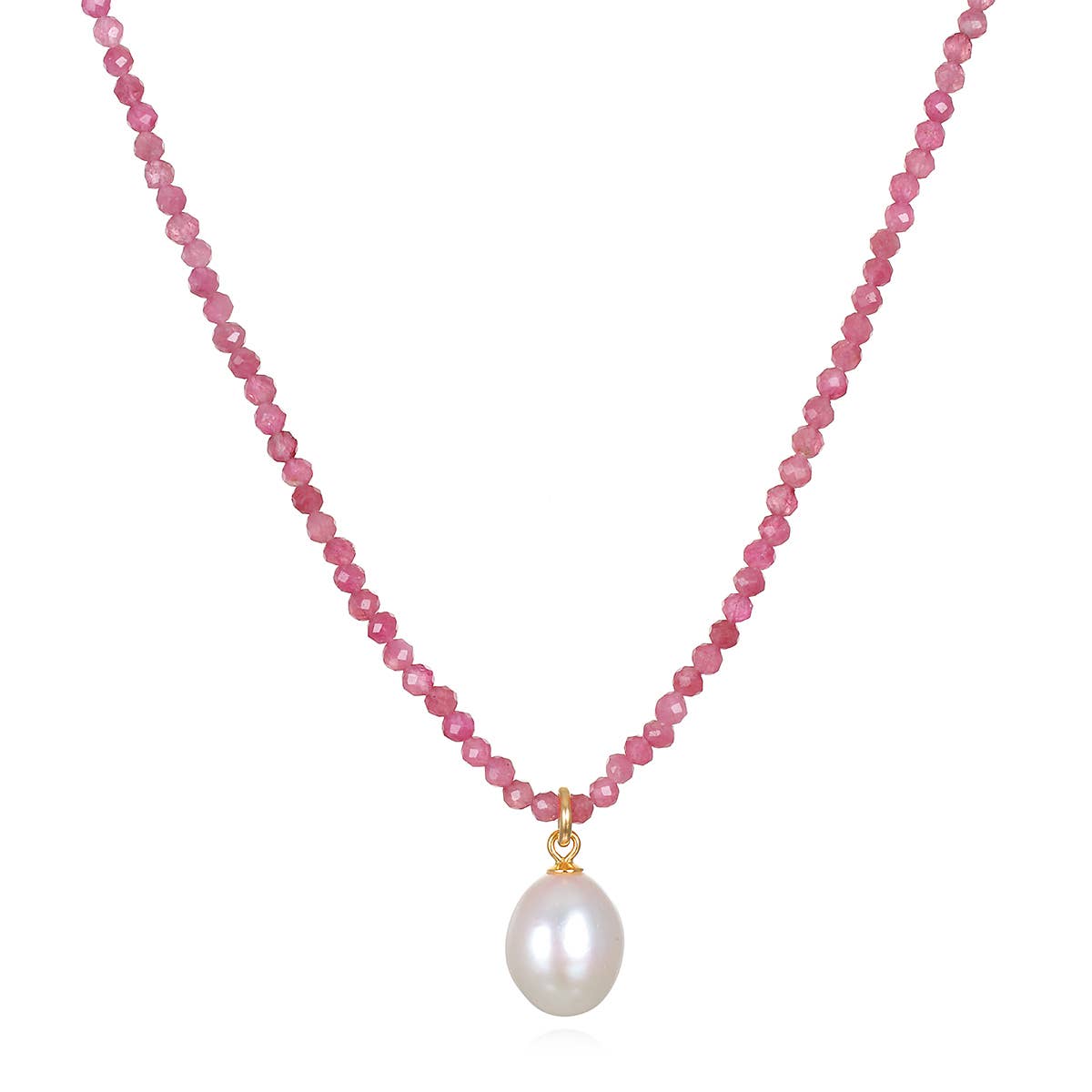 Pink Tourmaline Pearl Choker