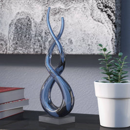 Touch Of The Blues Murano Style Art Glass Centerpiece H18