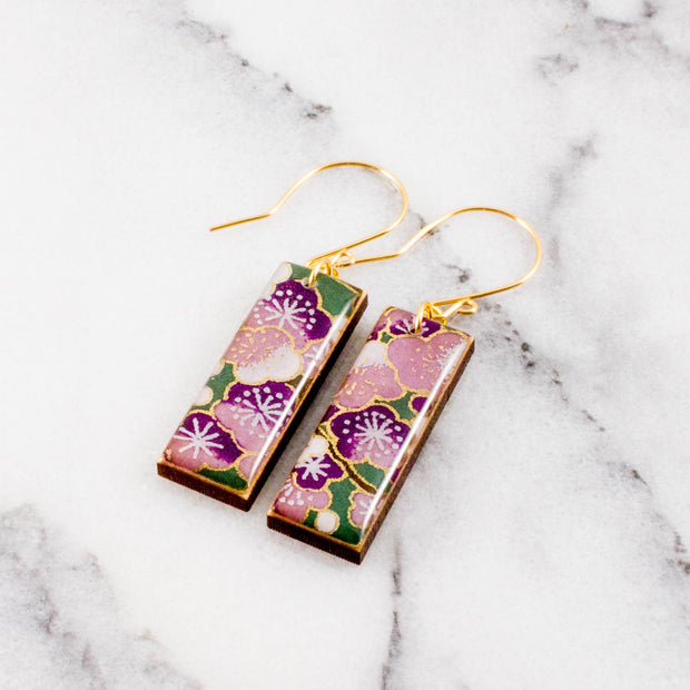 Plum Blossom Rectangle Earrings