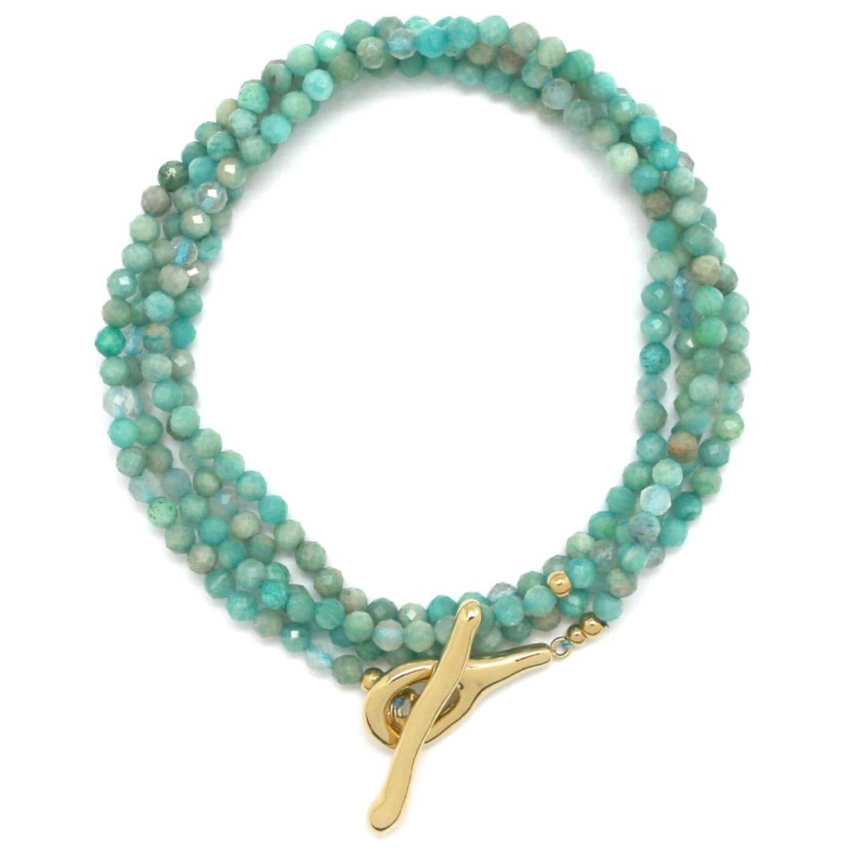 Luxury Faceted Amazonite Stone Long Necklace