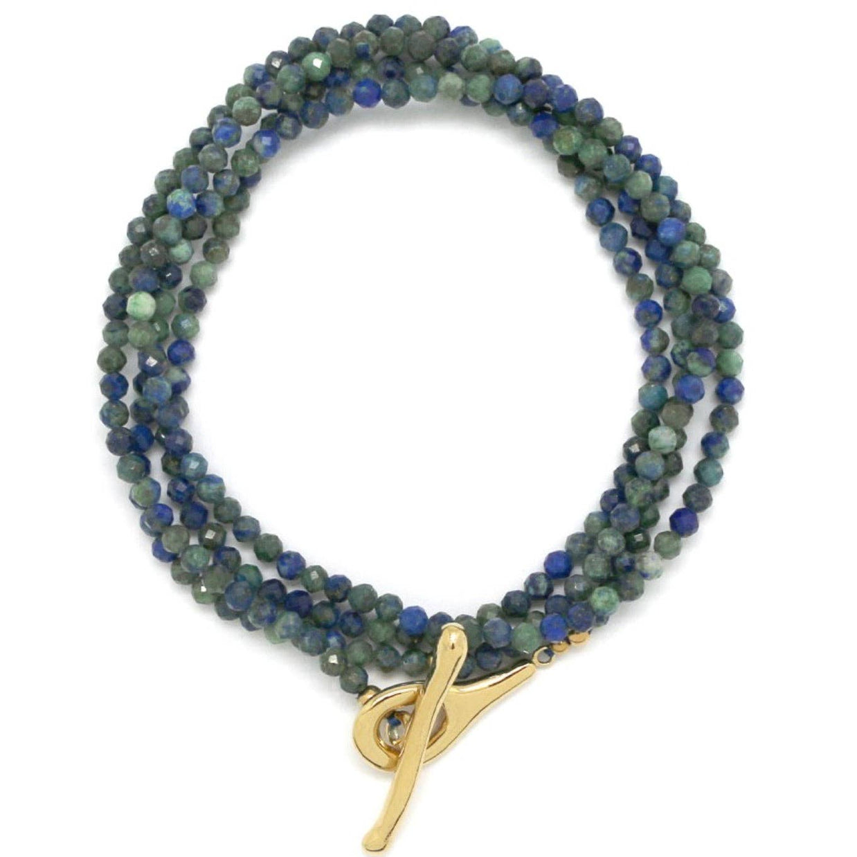 Luxury Faceted Azurite Stone Long Necklace