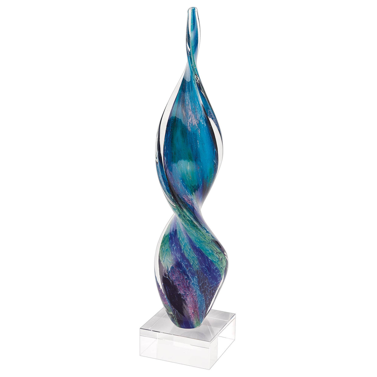 Murano Style Art Glass Firestorm Corkscrew 18