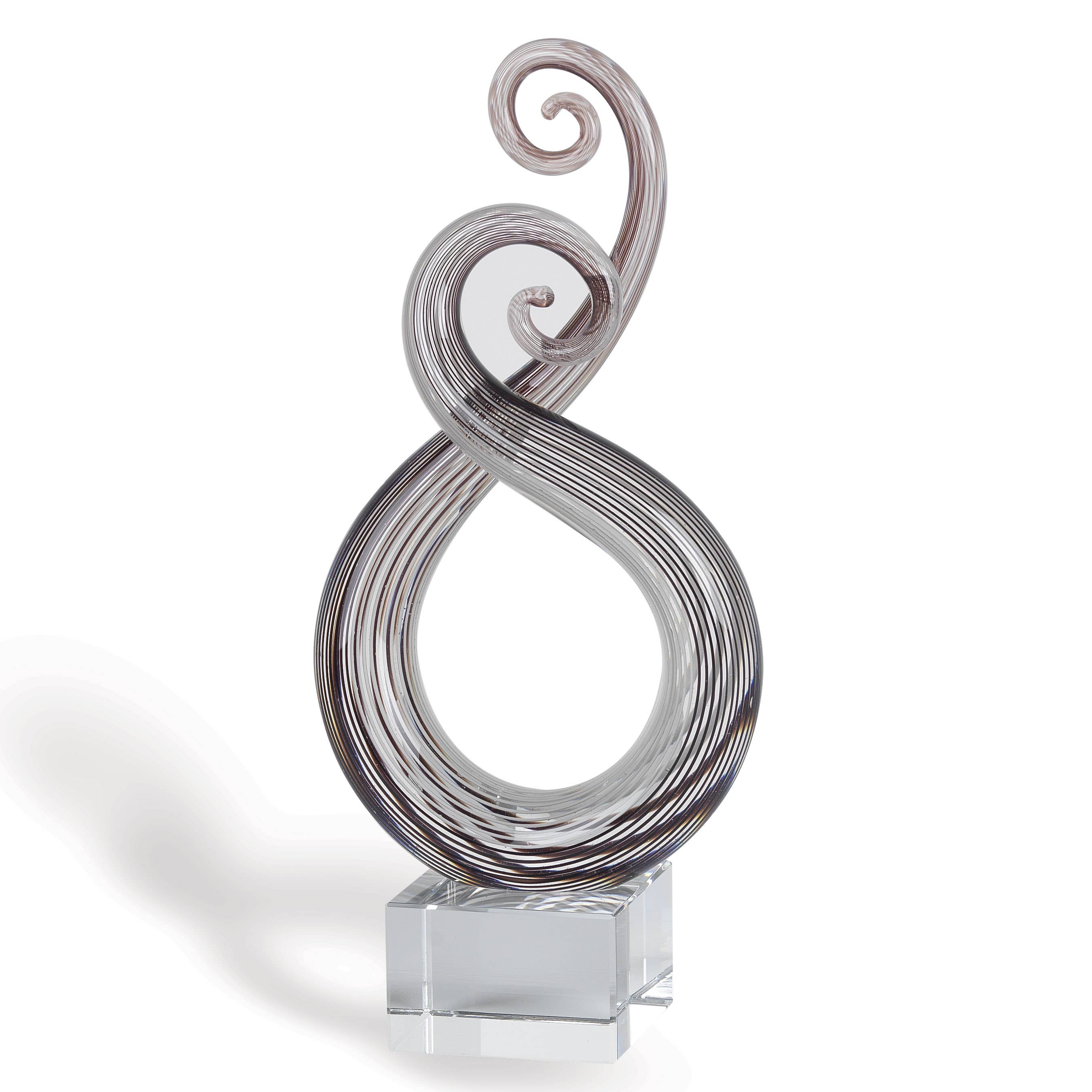 Entangle Murano Style Art Glass Centerpiece H10