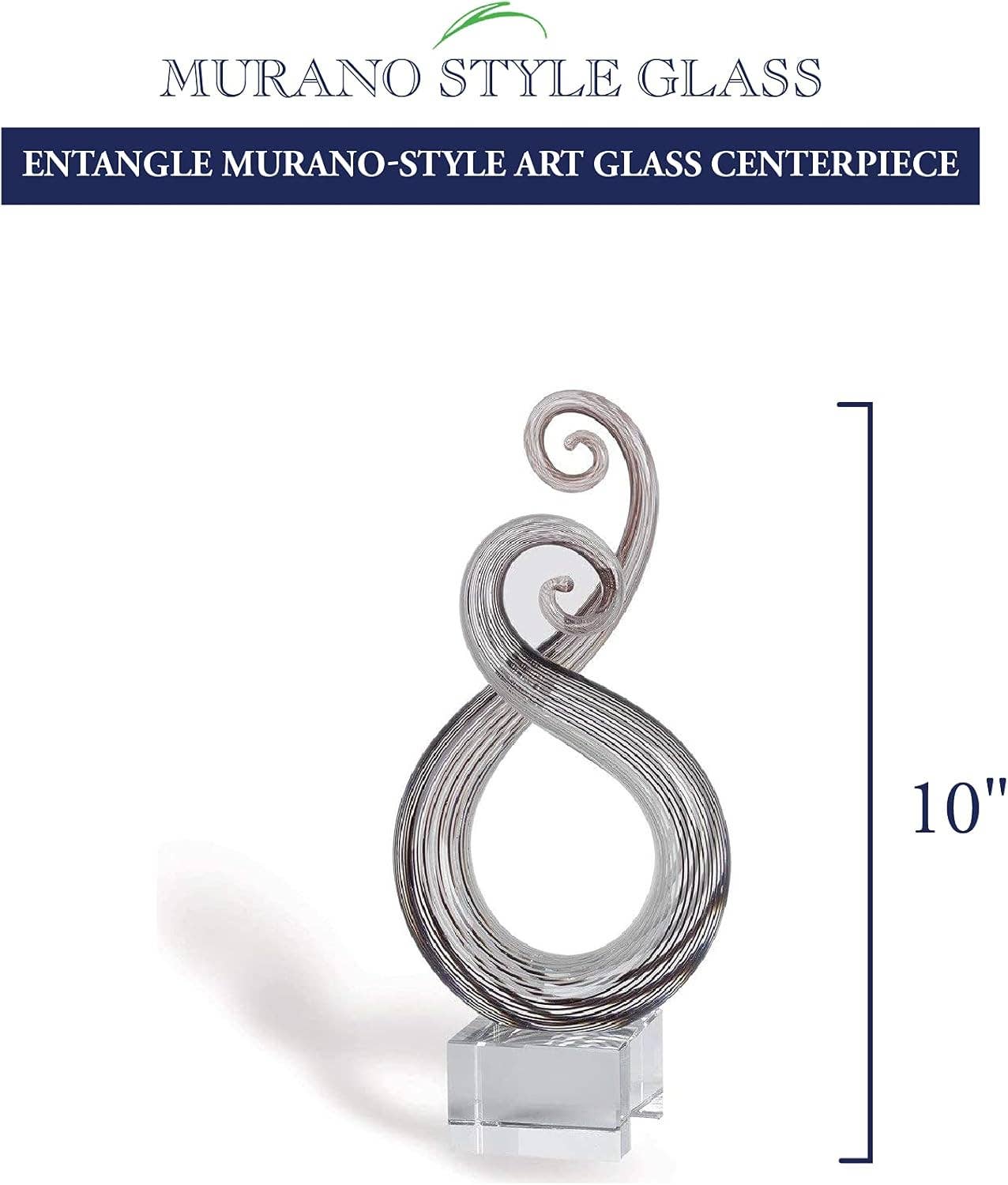 Entangle Murano Style Art Glass Centerpiece H10