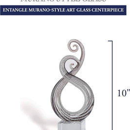Entangle Murano Style Art Glass Centerpiece H10