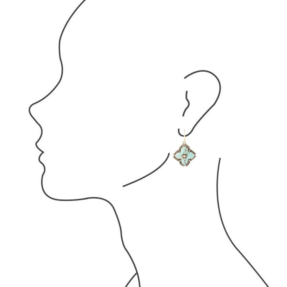 Turquoise Maltese Cross Earrings