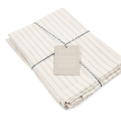 Natural Cloth Napkins with Modern Stripes – Upcycled Cotton