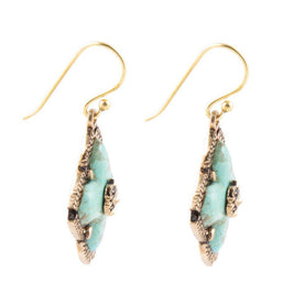 Turquoise Maltese Cross Earrings