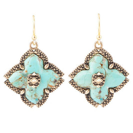 Turquoise Maltese Cross Earrings