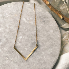 Brass chevron necklace