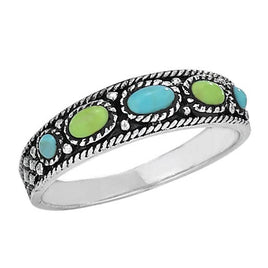 Turquoise Gaspeite Sterling Silver Ring