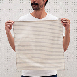 Natural Cloth Napkins with Modern Stripes – Upcycled Cotton