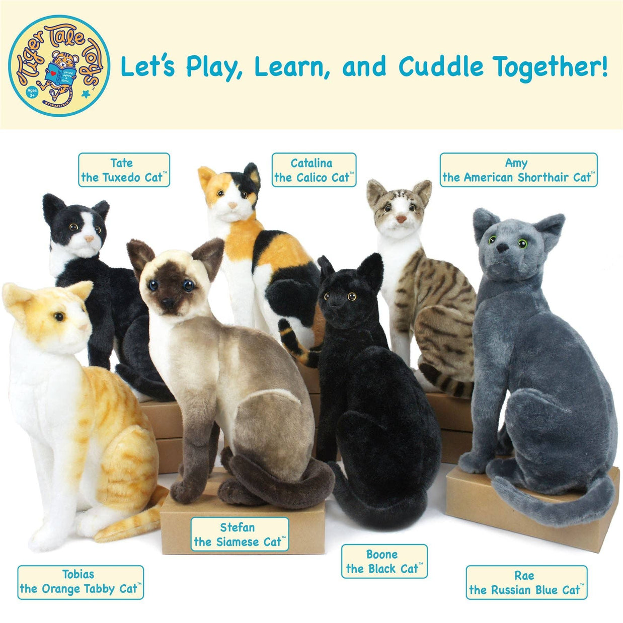 Catalina The Calico Cat | 14 Inch Stuffed Animal Plush | By TigerHart Toys