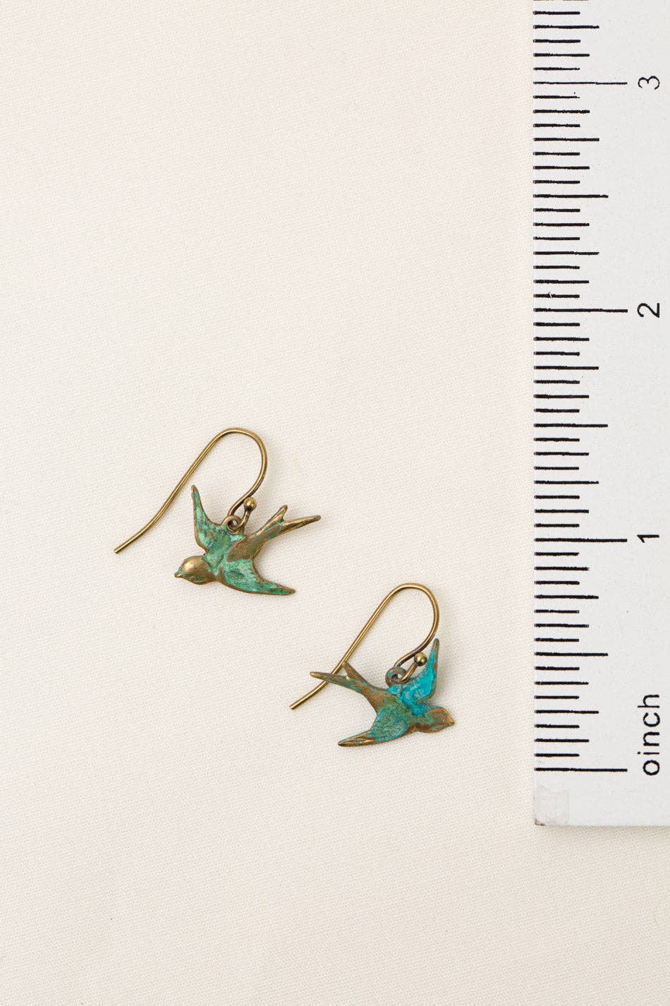 Folklore Sparrow Birds With Patina Dangle Earrings