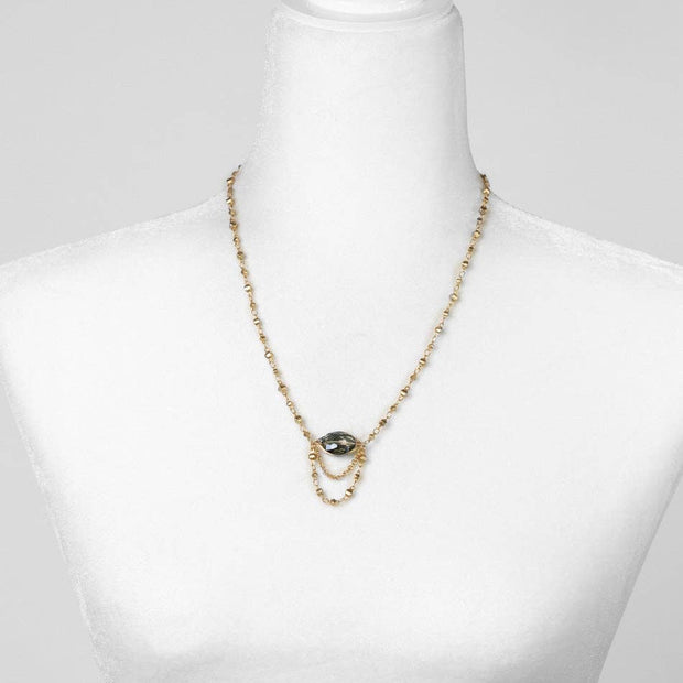Starry Night 21.5-23.5" Faceted Blue Crystal Statement Necklace