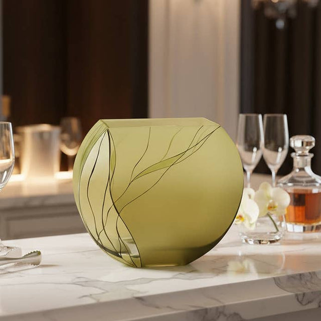 Evergreen 9" Decorated Glass Vase