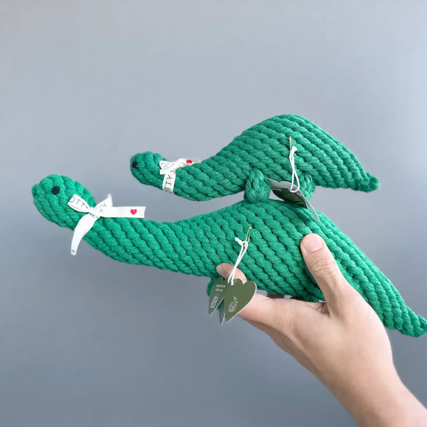 Large Green Dinosaur Rope Toy | Handcrafted | Premium