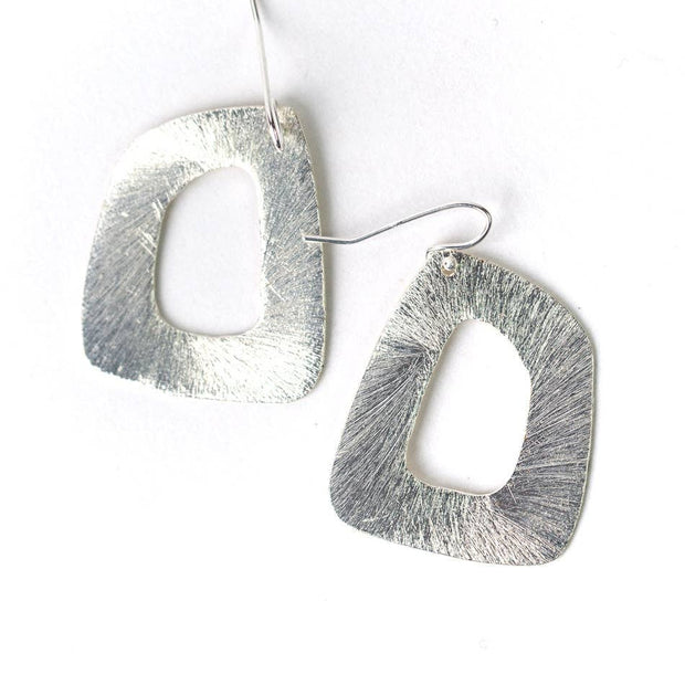 Brushed Silver Statement Earrings
