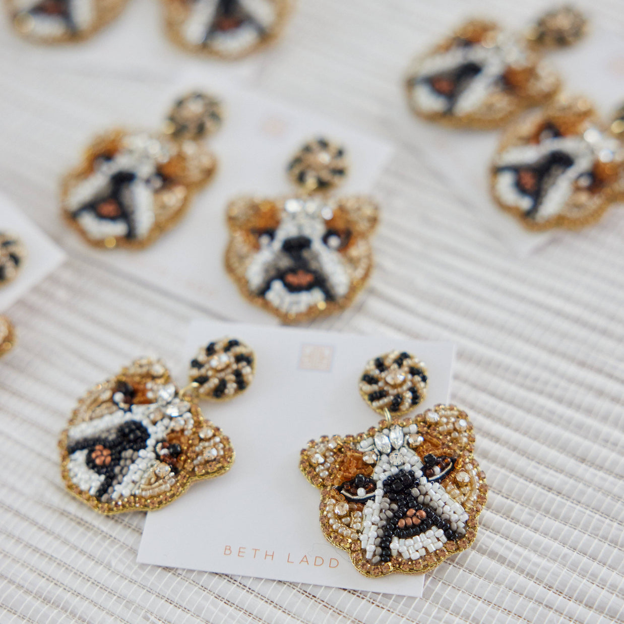 Glitzy Bulldog Earrings