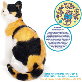 Catalina The Calico Cat | 14 Inch Stuffed Animal Plush | By TigerHart Toys