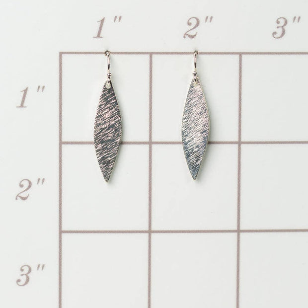 Brushed Silver Marquis Statement Earrings