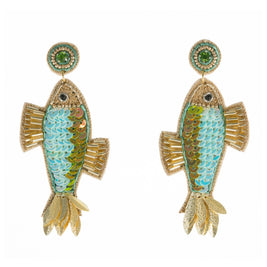 Fancy Fish Earrings in Blue