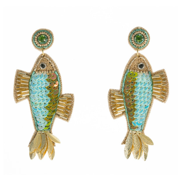 Fancy Fish Earrings in Blue