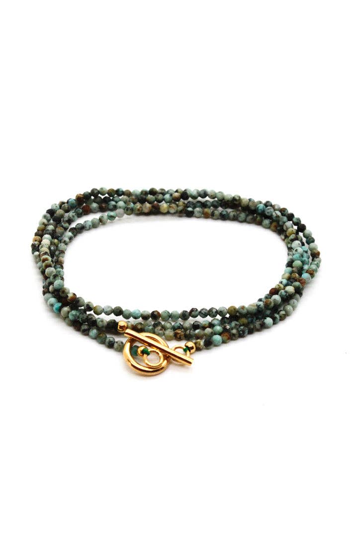 Luxury Faceted African Turquoise Necklace or Bracelet
