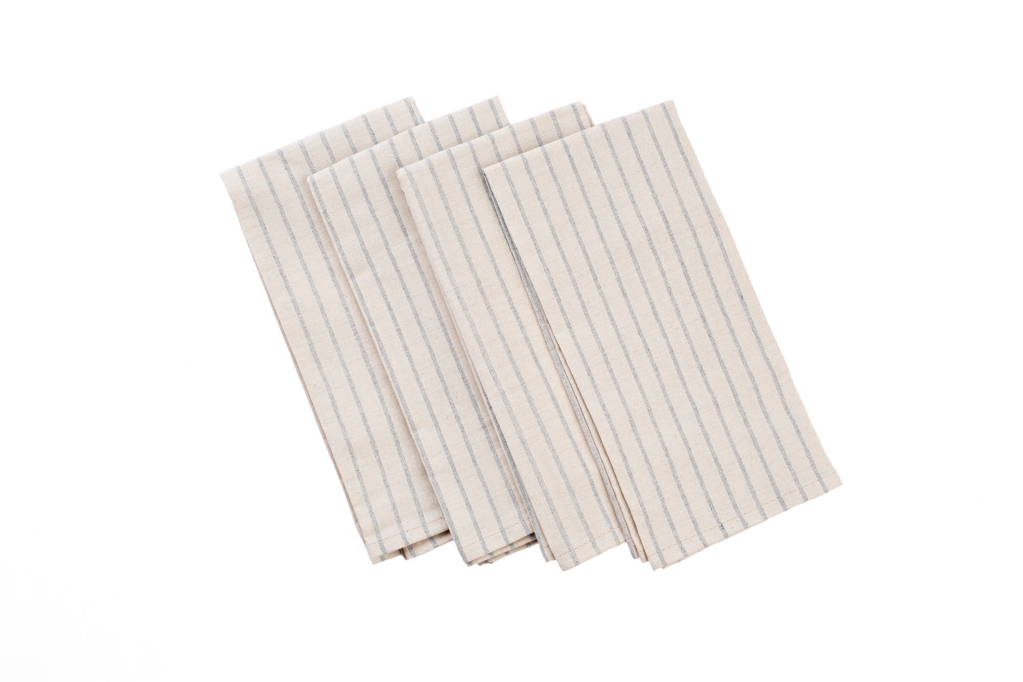Natural Cloth Napkins with Modern Stripes – Upcycled Cotton