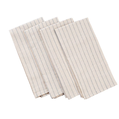 Natural Cloth Napkins with Modern Stripes – Upcycled Cotton