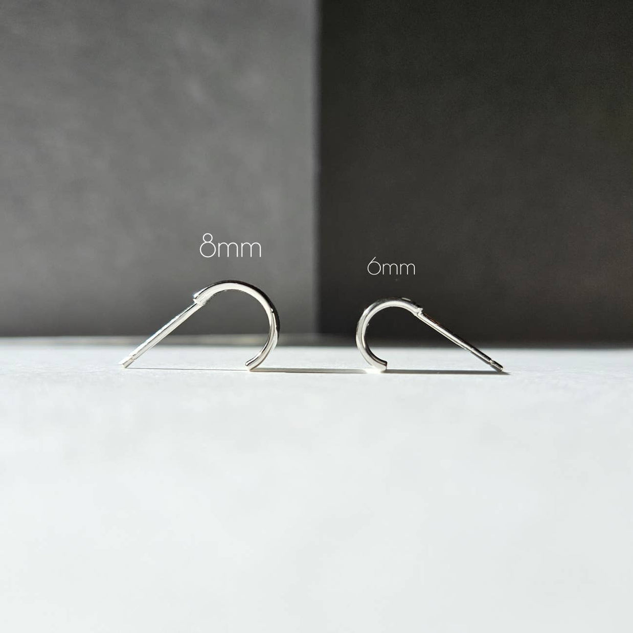 THICK OPEN HUGGIE EARRINGS - 6mm Silver