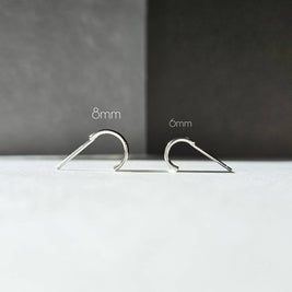 THICK OPEN HUGGIE EARRINGS - 6mm Silver