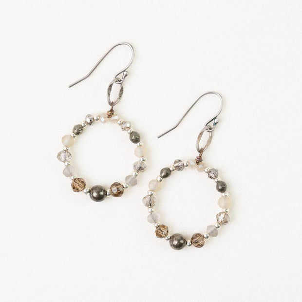 Windsor Castle Crystal, Pyrite Hoop Earrings
