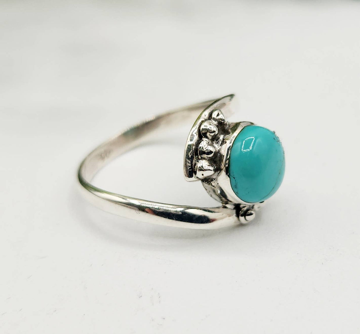 Turquoise Abstract Silver Ring