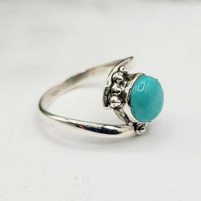 Turquoise Abstract Silver Ring