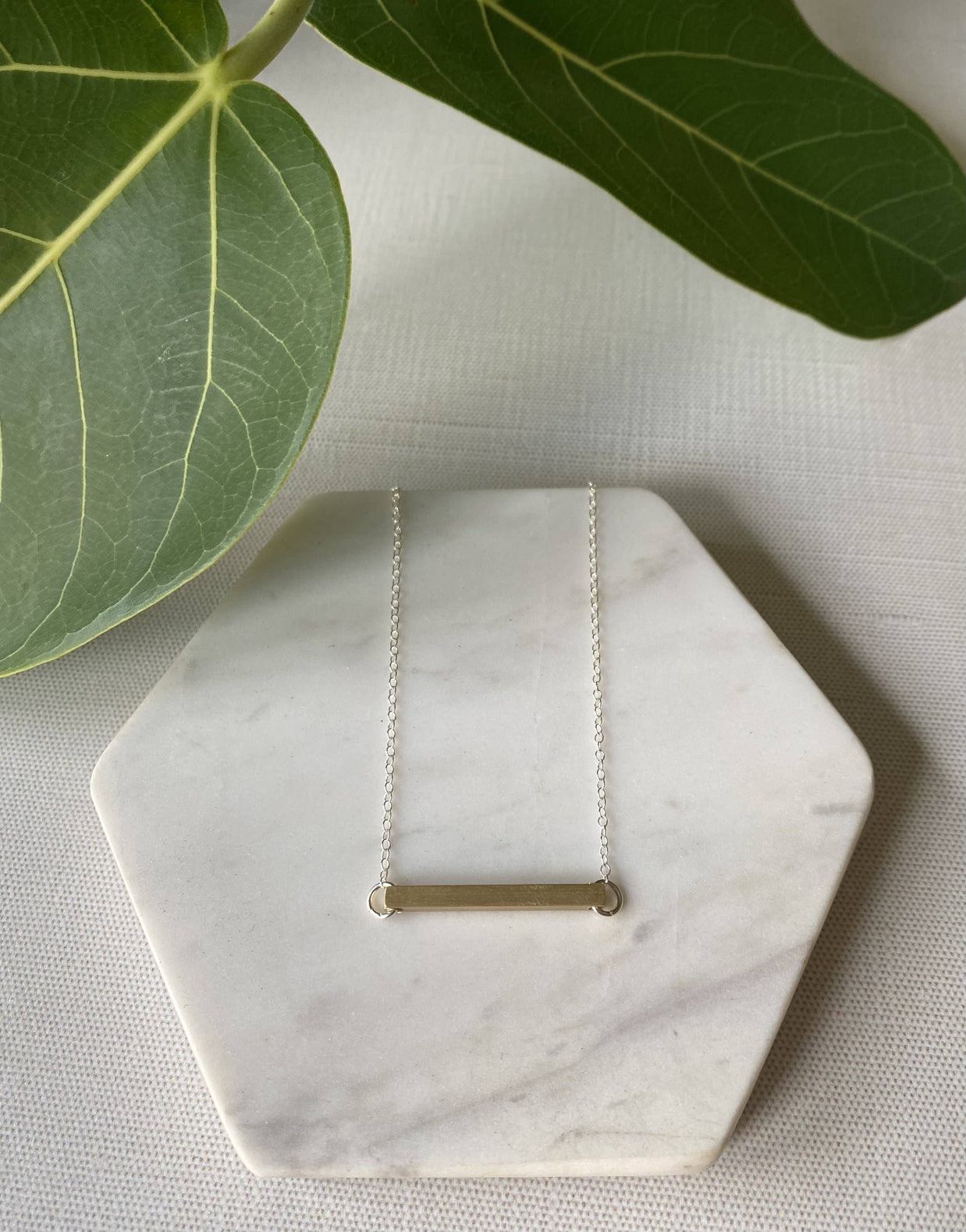 Brass bar necklace